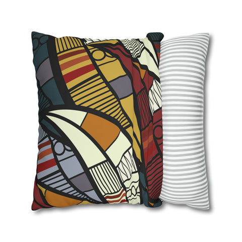 African abstract warm colours Pillowcase Cover only - no filling is included