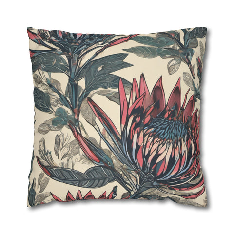 South African Protea Spun Polyester Pillowcase -Pillow not included