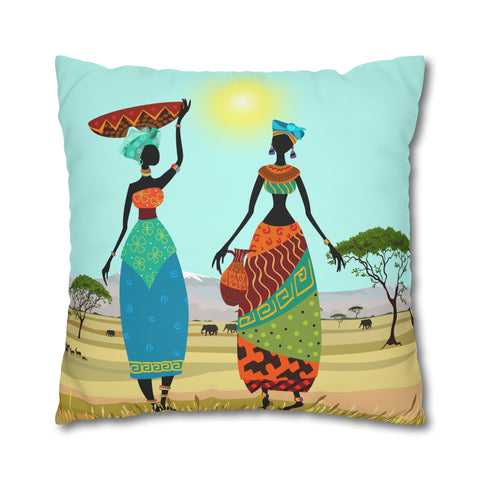 African Ladies  Pillowcase Cover only - no filling is included