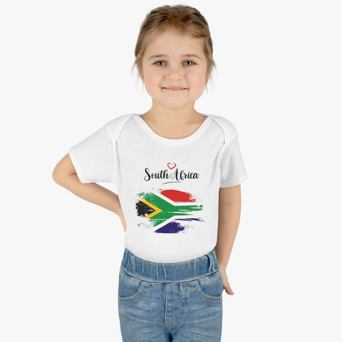 Short-sleeved Baby Bodysuit Love South Africa Baby Bok Babygrow - Shipped from the USA