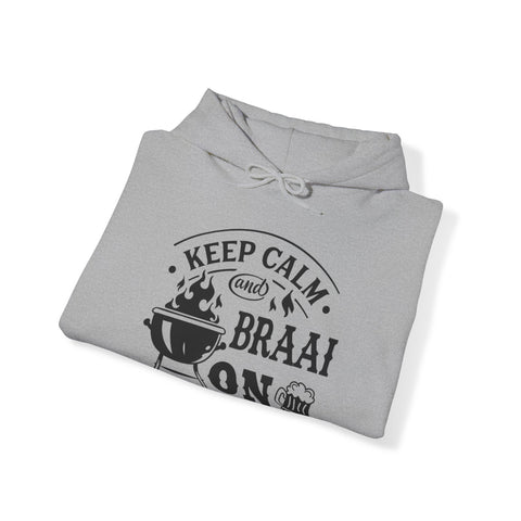 South African Keep Calm and Braai on - Afrikaans  Unisex Heavy Blend™ Hooded Sweatshirt