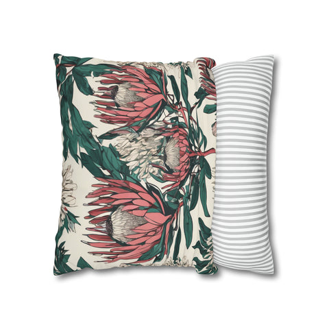 South African Protea Spun Polyester Pillowcase -Pillow not included