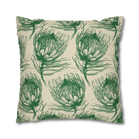 South African Protea Spun Polyester Pillowcase - Shipped from UK/USA/AUS