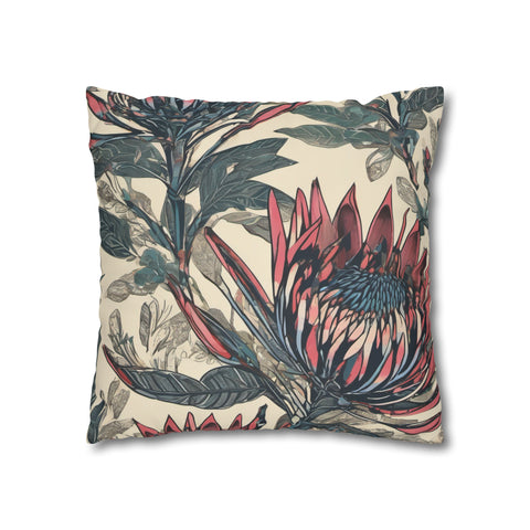 South African Protea Spun Polyester Pillowcase -Pillow not included