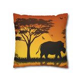 African sunset - Rhino Pillowcase Cover only - no filling is included