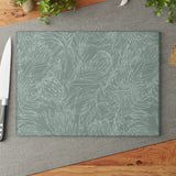 Glass Cutting Board South African Protea