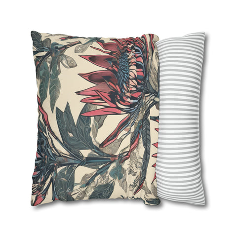 South African Protea Spun Polyester Pillowcase -Pillow not included