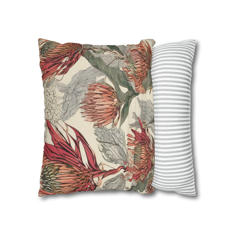 South African Protea Spun Polyester Pillowcase -Pillow not included