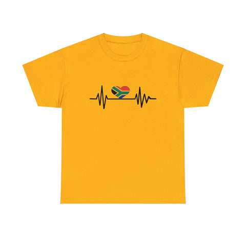 South African Flag Heartbeat t-shirt Unisex Heavy Cotton Tee