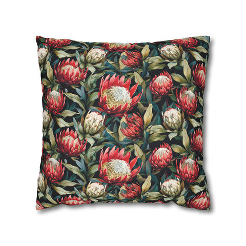 South African Protea Spun Polyester Pillowcase - Shipped from UK/USA/AUS