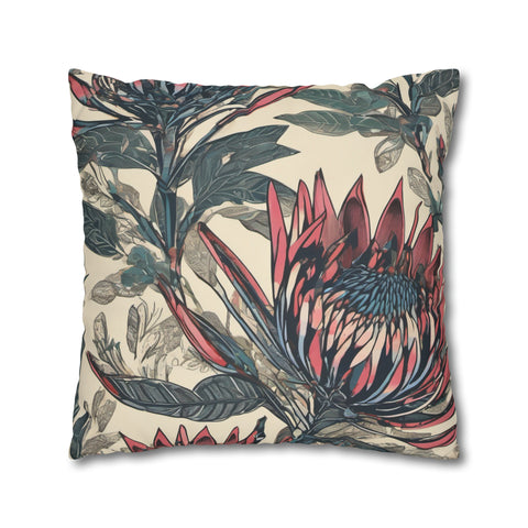 South African Protea Spun Polyester Pillowcase -Pillow not included