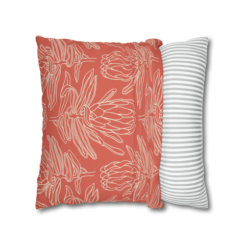 South African Protea Spun Polyester Pillowcase - Shipped from UK/USA/AUS