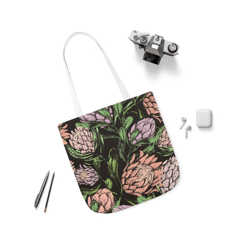 South African Protea Polyester Canvas Tote Bag