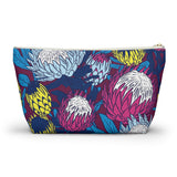 South African Protea Make up bag, Pencil Case Accessory Pouch w T-bottom