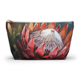 South African Protea Make up bag, Pencil Case Accessory Pouch w T-bottom