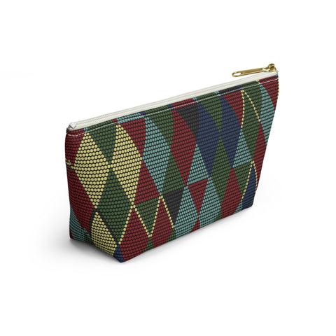 South African Ethnic Print Make up bag, Pencil Case Accessory Pouch w T-bottom