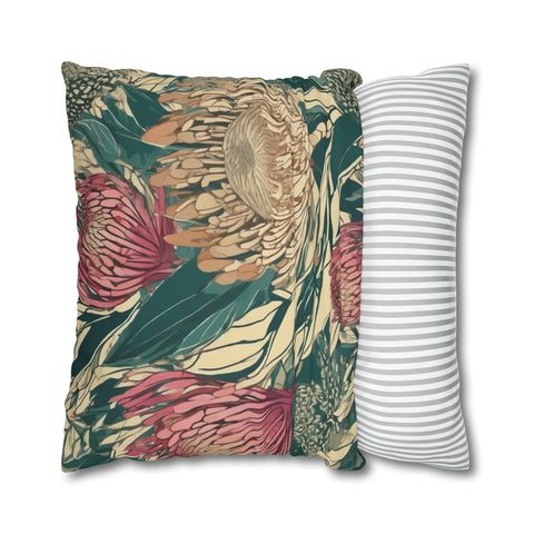 South African Protea Spun Polyester Pillowcase -Pillow not included