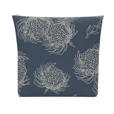 South African Protea print Cotton Cosmetic Bag