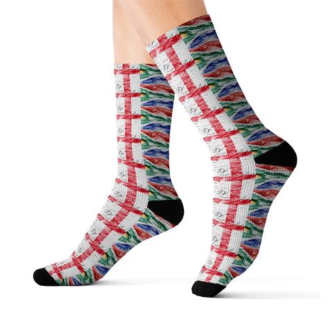 South African and England Flag Socks