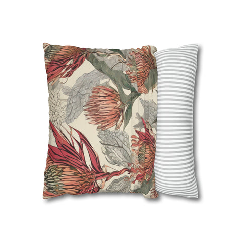 South African Protea Spun Polyester Pillowcase -Pillow not included