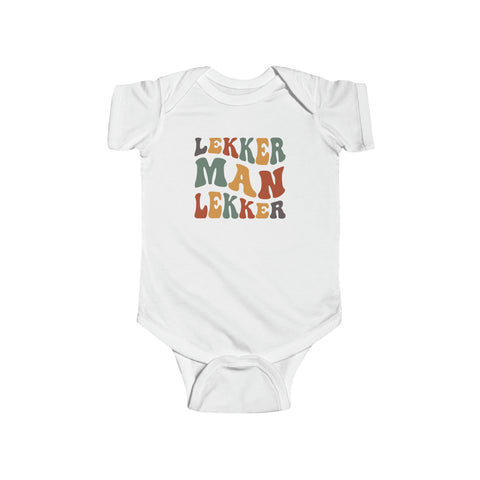 South African Afrikaans Lekker man Baby Unisex Infant Fine Jersey Bodysuit - Shipped from the UK