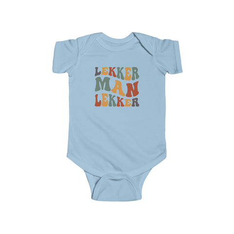 South African Afrikaans Lekker man Baby Unisex Infant Fine Jersey Bodysuit - Shipped from the UK