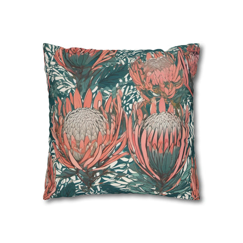 South African Protea Spun Polyester Pillowcase -Pillow not included