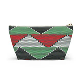 South African Ethnic Print Make up bag, Pencil Case Accessory Pouch w T-bottom