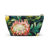 South African Protea Make up bag, Pencil Case Accessory Pouch w T-bottom