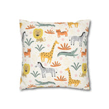 Kids Nursery African safari animals stripe yellow Pillowcase Cover only - no filling is included