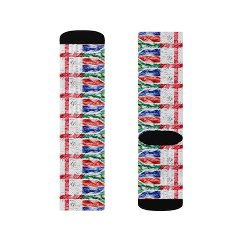 South African and England Flag Socks