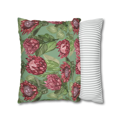 South African Protea Spun Polyester Pillowcase - Shipped from UK/USA/AUS