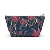 South African Protea Make up bag, Pencil Case Accessory Pouch w T-bottom