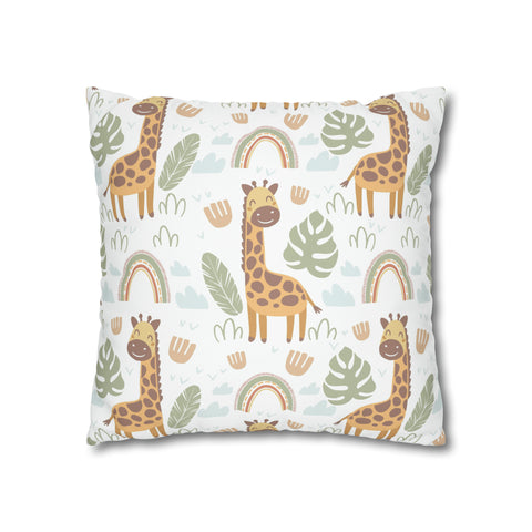 Kids nursery African Giraffe and Rainbows Pillowcase Cover only - no filling is included