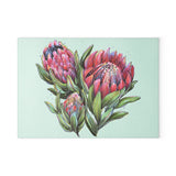 Glass Cutting Board South African Protea