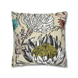 South African Protea Spun Polyester Pillowcase - Shipped from UK/USA/AUS