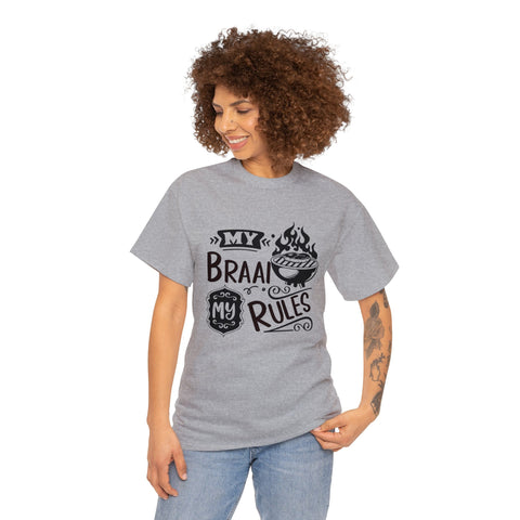 South African My Braai My Rules shirt,  Afrikaans / Braai Unisex Heavy Cotton Tee