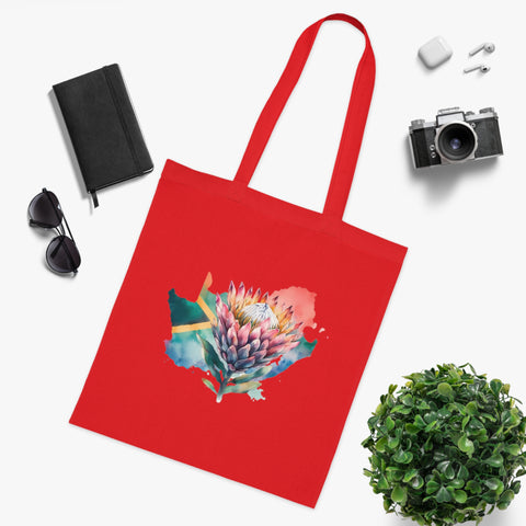 South African Afrikaans Protea Cotton Tote