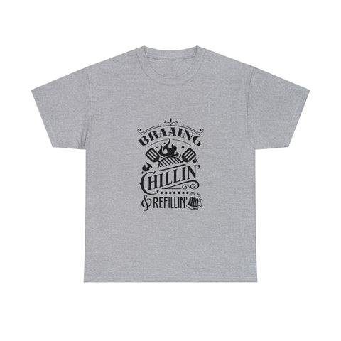 South African Braaing Chilling Relaxing Shirt,  Afrikaans / Braai Unisex Heavy Cotton Tee