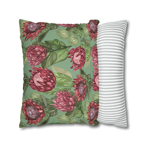 South African Protea Spun Polyester Pillowcase - Shipped from UK/USA/AUS