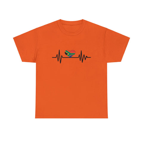 South African Flag Heartbeat t-shirt Unisex Heavy Cotton Tee