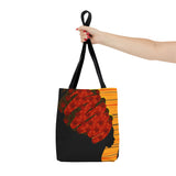 African Lady browns and orange retro South African Tote Bag African Print Protea