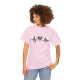 South African Flag Heartbeat t-shirt Unisex Heavy Cotton Tee