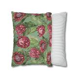 South African Protea Spun Polyester Pillowcase - Shipped from UK/USA/AUS