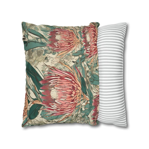 South African Protea Spun Polyester Pillowcase -Pillow not included