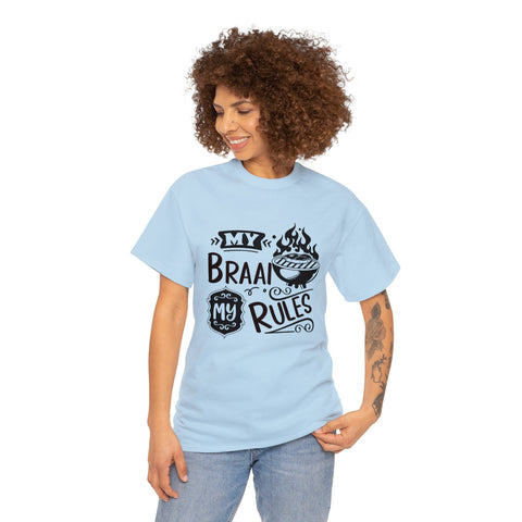 South African My Braai My Rules shirt,  Afrikaans / Braai Unisex Heavy Cotton Tee