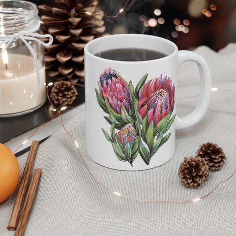 South African Protea Ceramic Mug 15oz - Dispatched from UK