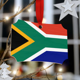 South African flag Christmas Plywood Ornaments (Round, Berlin)