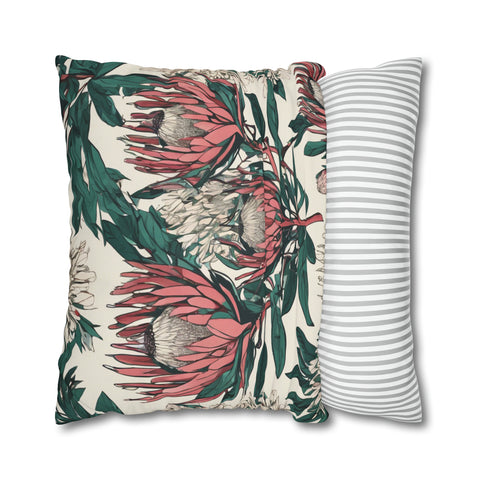 South African Protea Spun Polyester Pillowcase -Pillow not included