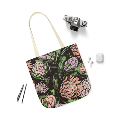 South African Protea Polyester Canvas Tote Bag